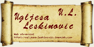 Uglješa Leškinović vizit kartica
